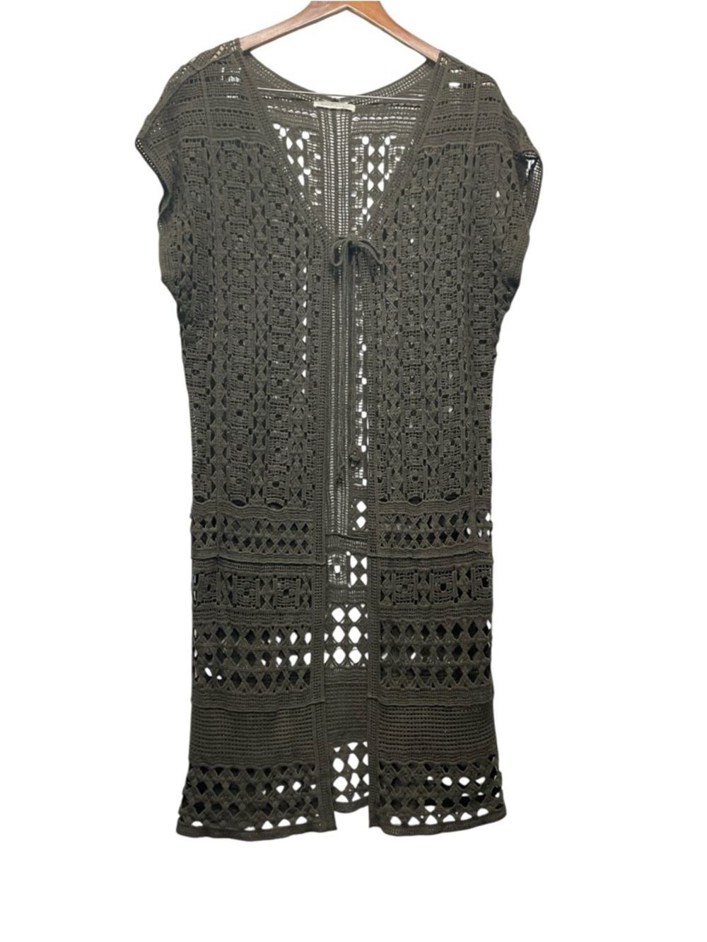 Do everything in love Crochet Olive Cover-Up Cardigan OS Bohemian Gypsy